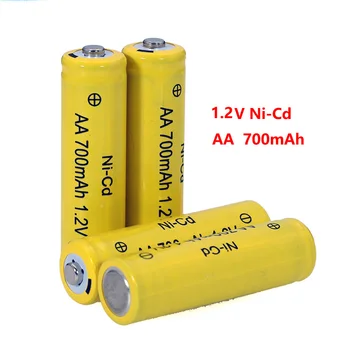 1,2 В NI-CD AA Батареи 700 мАч Перезаряжаемая nicd батарея 1,2 В Ni-Cd aa для электрического игрушечного автомобиля с дистанционным управлением RC