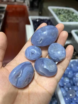 1 КГ мешок высококачественного голубого кристалла халцедона, Песок, гравий, образцы минералов и необработанного камня, украшение семейного бассейна