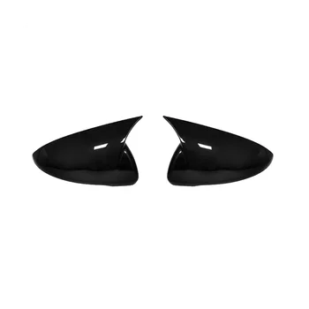 1 Пара накладок на зеркало заднего вида для Forte Cerato 2019-2023 Зеркальная модифицированная наклейка в виде раковины из бычьего рога Ярко-черного цвета