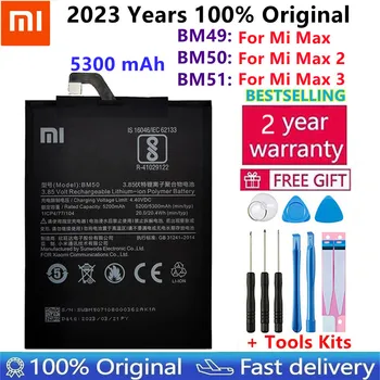 100% Оригинальный Сменный Аккумулятор Для BM51 Xiaomi Mi Max 3 Max3/BM50 Mi Max 2 Max2/BM49 Mi Max Подлинный Аккумулятор для телефона + Инструменты