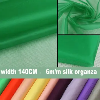 100% шелковая ткань органза 23 цвета шириной 6 м/140 см H1S1O10