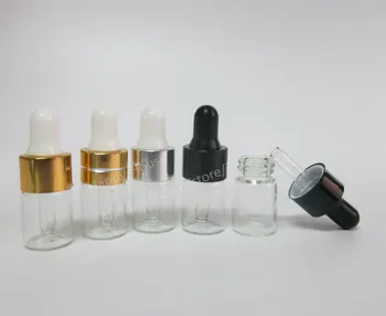 1000 шт./лот, стеклянная бутылка-капельница для образцов объемом 2 мл, прозрачная бутылка Glsss объемом 2 куб. см с капельницей, Мини-стеклянный косметический контейнер