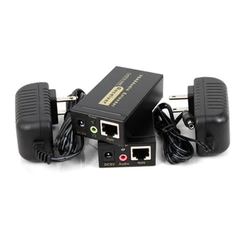 100m HD 1080P UTP VGA Удлинитель RJ45 1x1 Разветвитель С 3,5 мм Аудио кабелем RJ45/Cat5e/6 Ethernet Для Проектора HDTV PC