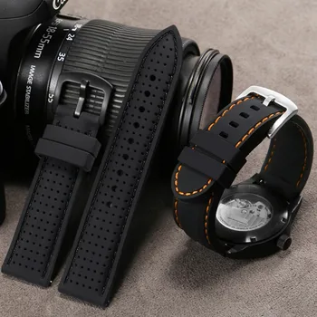 18 20 22 24 мм Дышащий Силиконовый Ремешок Для Смарт-часов Samsung Huawei, Механические Часы Для Seiko Rolex, Браслет Swatch Omega