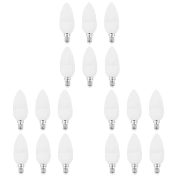 18 шт. Светодиодные лампы, лампочки для свечей, подсвечники 2700K AC220-240V, E14 470LM 3 Вт, холодный белый