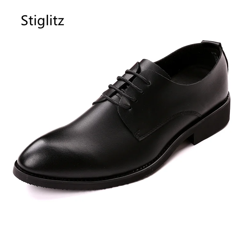 Черная деловая официальная кожаная обувь для мужчин, повседневная рабочая модельная обувь на шнуровке, Элегантная мужская социальная обувь, уличная обувь для мужчин