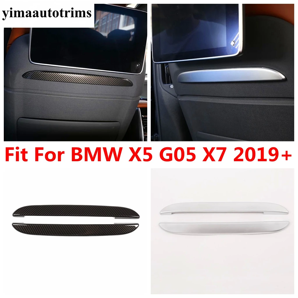 Задняя Спинка сиденья, панель с блестками, полоска, декоративная накладка, аксессуары для интерьера из углеродного волокна, подходят для BMW X5 G05 X7 2019-2022