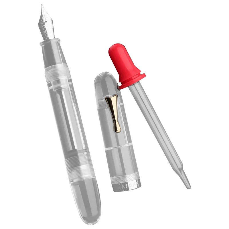 Перьевая ручка с пипеткой C4, средний наконечник, Прозрачные акриловые ручки Большого размера для офисного бизнеса с коробкой