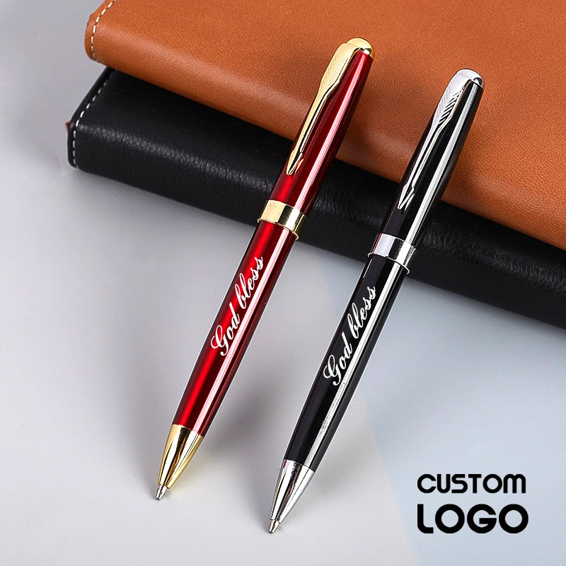 Персонализированный Логотип для бизнеса, Многоцветные Вращающиеся металлические Шариковые Ручки, Офисная Подпись, Реклама, Школьные принадлежности