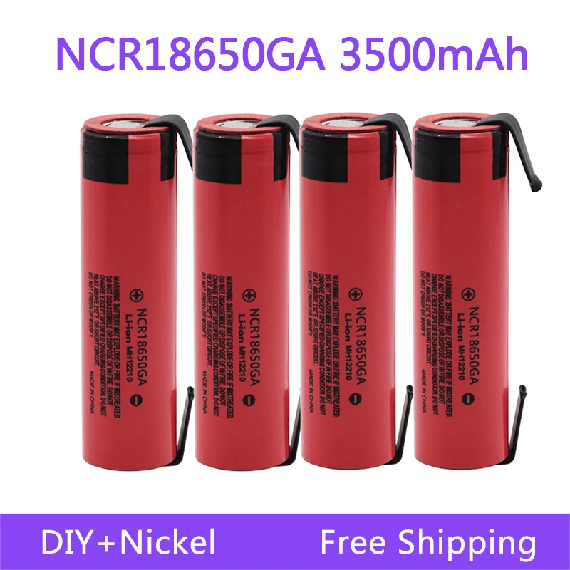 100% Оригинальная батарея 18650 NCR18650GA 3,7 В 3500 мАч 18650 Литиевая аккумуляторная батарея для фонарика батарея DIY Никель
