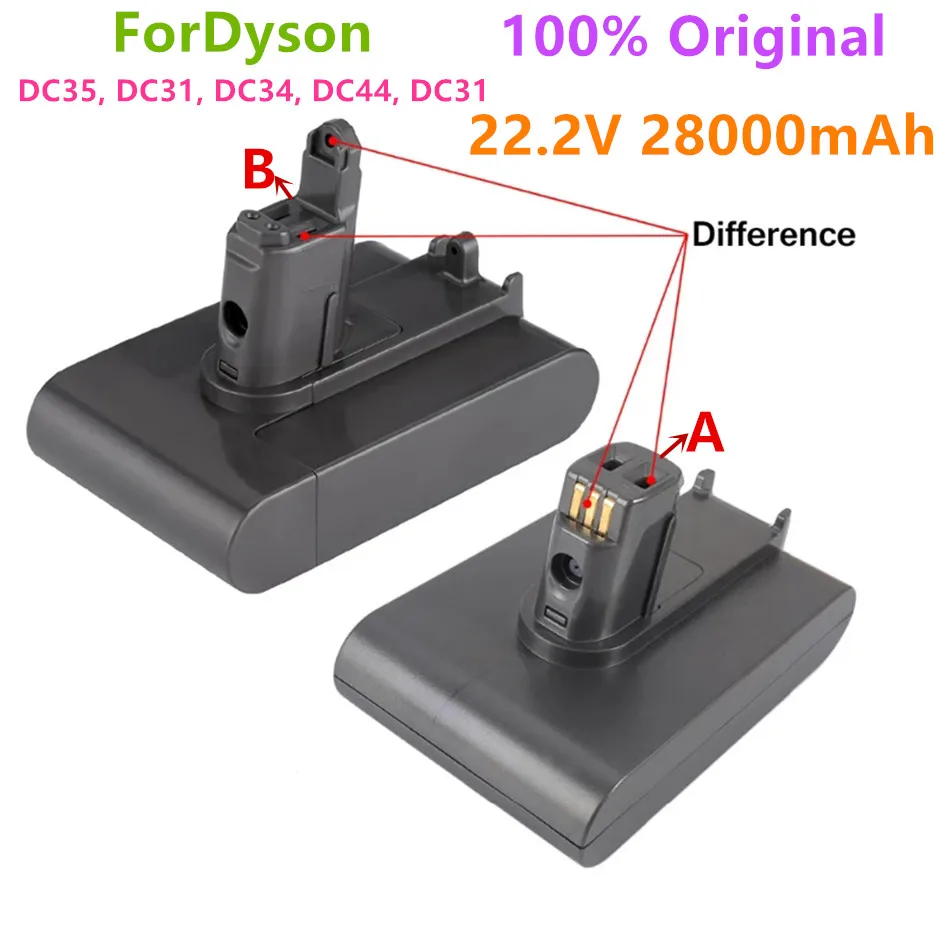 Новый аккумулятор sous vide Li-Ion Dyson 22,2 В 28000 мАч A En B для питания DC35 DC45 DC31 DC34 DC44 DC31 et DC35