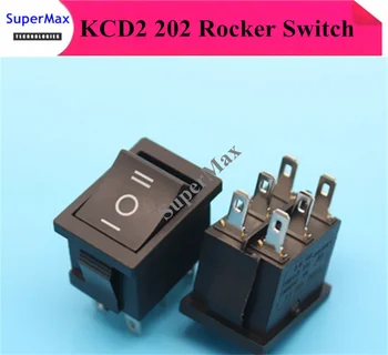200 штук 21*15 мм KCD2 202 черный AC swicths 6pin 3-позиционный электрический кулисный переключатель для электронного оборудования 6A 10A