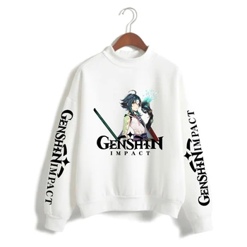 2020 Genshin, Водолазка с принтом для девочек, Женская толстовка, Уличная одежда, Осенне-зимний пуловер, одежда