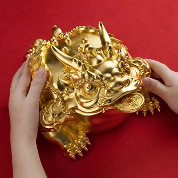 2023 ВЫСШИЙ сорт 24K золото позолоченная фольга Процветающий Чжаокай Золотая жаба ЦЗИНЬ Чан БОСС ДОМАШНЕЙ компании медное украшение приносит удачу