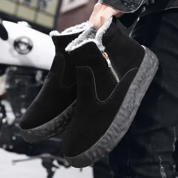 2023 Новые зимние ботинки с бархатной подкладкой Для сохранения тепла Корейская версия трендовых лоферов с увеличенным размером Joker