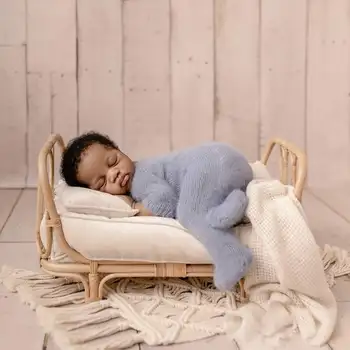 2023 Реквизит для фотосъемки новорожденных, Мебель в стиле Ретро, Детская кровать из ротанга, Стул для фотосъемки в фотостудии Bebe, Реквизит для фотосъемки, Аксессуары для детей
