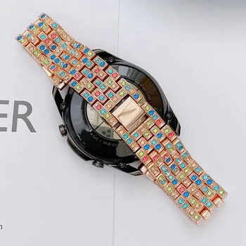 22 мм Металлический Ремешок Для Samsung Galaxy Watch 46 мм/3 45 мм/Gear S3 Huawei Watch GT 2 3 Pro Цветной Бриллиантовый браслет для Amazfit GTR