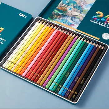 24 Цвета Водорастворимый Цветной Свинец Цветной карандаш для Рисования Студентов Цветные Карандаши для граффити Школьные принадлежности
