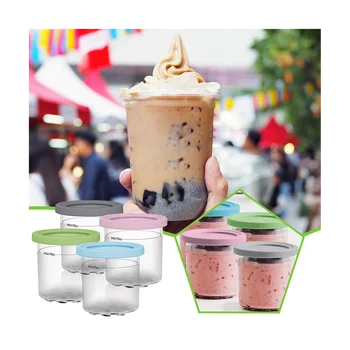 2ШТ Пинты мороженого для Ninja CN301CO Серии Creami Пинты Герметичного Десертного мороженого Сорбет Домашнего Приготовления