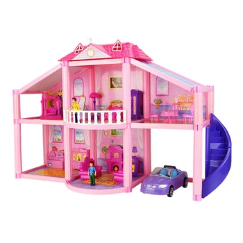 3D Семейный кукольный домик своими руками с Миниатюрным реквизитом, Мебель, аксессуары для кукол, Кукольный дом с гаражом, Автомобиль, игрушки для детей, подарки