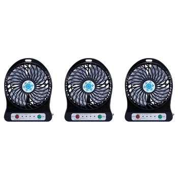 3X Портативный Перезаряжаемый мини-вентилятор, Воздушный охладитель, Мини-настольный вентилятор, USB-охлаждающие Перезаряжаемые ручные вентиляторы, Черный