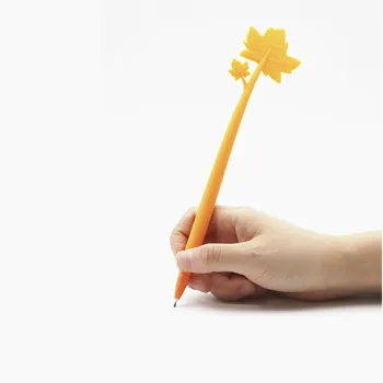 48ШТ Кленовый лист Силиконовая Гелевая ручка Креативная Ручка для подписи Студенческая Быстросохнущая ручка Канцелярские призы