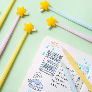 48ШТ Корейская версия милая звездная силиконовая ручка-роллер креативная ручка для подписи в форме метеора студенческие канцелярские принадлежности