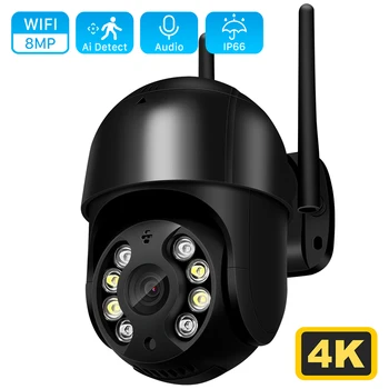4K 8MP Ultra HD PTZ IP-камера Водонепроницаемая 4MP 2K Ai Обнаружение человека WiFi Камера Безопасности 2MP Автоматическое Отслеживание P2P Видеонаблюдение
