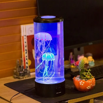 5 цветов, необычная светодиодная лампа в виде медузы, Аквариумная лампа, Ночная лампа, USB настольный ночник, Детское подарочное освещение для домашнего декора спальни