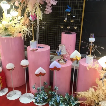 5 шт./компл.) Новый стиль, горячая распродажа, цилиндр, розовая подставка для цветов для свадебного украшения yudao909