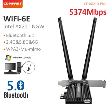 5374 Мбит/с WiFi6E Pcie WiFi Карта 2,4/5,8 G 11AX Беспроводной WIFI адаптер с антенной BT5.2 AX210 PCI Wi-Fi для Win10/11 Linux