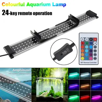 56-60 см Светодиодный светильник для аквариума с полным спектром света RGB, светильник для аквариума, Выдвижные кронштейны, лампа с дистанционным управлением