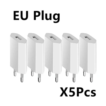 5шт 5V 1A USB Дорожное Настенное Зарядное Устройство Адаптер Для Зарядки Apple iPhone XS Max XS XR X SE 2020 8 7 6 6S 5S 5 SE 4 4S EU Телефонный Штекер