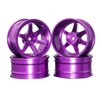 6-Спицевые 4P Запчасти для радиоуправляемых автомобилей из алюминиевого Сплава Обод колеса для RC 1/10 On-Road 1052 Drift Sakura TE37 + Фиолетовый