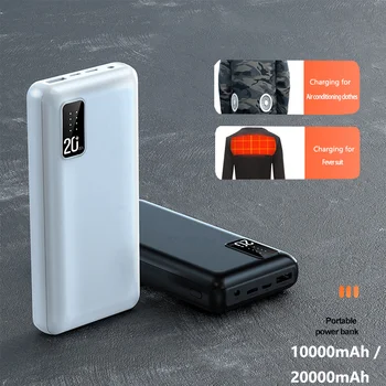 7,4 В Постоянного тока Жилет С подогревом Power Bank 20000 мАч Портативное Зарядное устройство Внешний Аккумулятор для Куртки с подогревом Power Bank для Xiaomi Mi iPhone