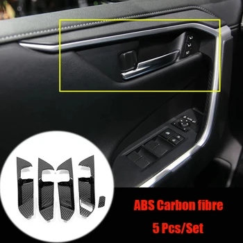 ABS Углеродное волокно Для Toyota RAV4 2019 2020 Автомобильные Аксессуары Внутренняя Дверная Чаша Защитная Рамка Отделка Автомобиля Наклейка Для Укладки