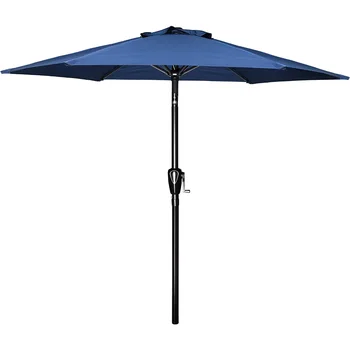 Aukfa 7,5-футовый круглый зонт для патио -Открытый зонт для рынка, пляжа у бассейна - Bluepatio canopy