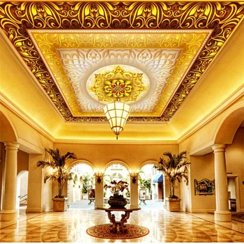 beibehang Европейские обои классическая потолочная фреска с золотым рисунком Виктории, изготовленная на заказ большая фреска, обои для окружающей среды, фреска