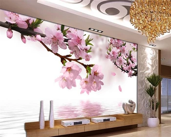 Beibehang Изготовленная на заказ большая картина 3 d фреска обои цветок персика 3 d телевизор на стене гостиной обои для стен 3 d