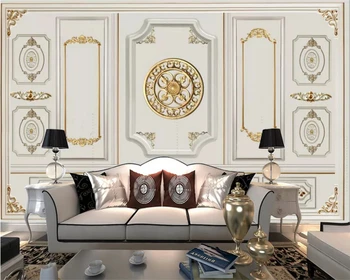 beibehang Обои на заказ домашний декор трехмерный современный скандинавский стиль золотой гипсовый узор ТВ фон 3D обои