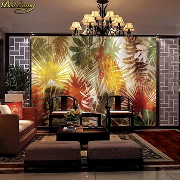 beibehang Пользовательские Юго-Восточная Азия осенние листья фотообои Большая фреска гостиная диван пейзаж 3D фреска обои badroom