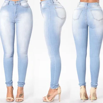 Bigsweety/Весенне-Осенние повседневные джинсовые брюки-карандаш, Женские Белые эластичные обтягивающие джинсы-стрейч, Джинсы с высокой талией, Большие размеры