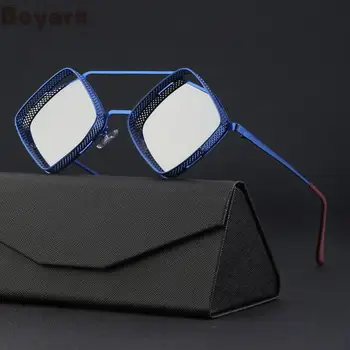Boyarn Boyarn 2022 Новые Винтажные Солнцезащитные очки в стиле стимпанк, Мужские Солнцезащитные Очки В Полой алмазной Оправе, Мужские Модные Солнцезащитные очки