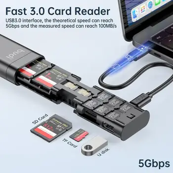 BUDI USB 3.0 для передачи данных, смарт-адаптер, совместимый с ОС/Linux Windows Mobile, телефон с расширением, многофункциональный T1F4