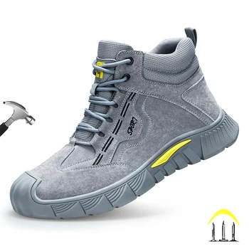 CHNMR/ Новые Высококачественные Мужские Защитные ботинки для работы, Неразрушаемая Нескользящая Шапка, Защита От Ударов, Botas Для Мужчин, Утепленная Обувь на платформе
