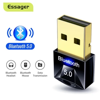 Essager Беспроводной USB Bluetooth-Совместимый адаптер 5.0 Dongle для компьютера, клавиатура, Мышь, Аудиоприемник, передатчик