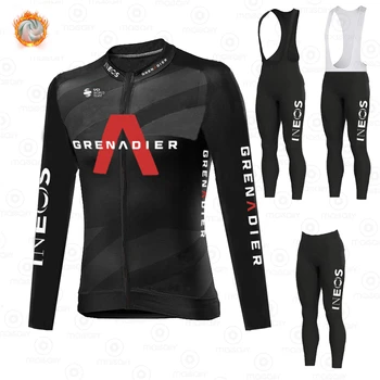 Ineos Grenadier Зимний комплект из Джерси для велоспорта, мужская одежда с длинным рукавом, MTB Джерси, Велосипедный майо, Ropa Ciclismo, Термо флисовая одежда для Велоспорта