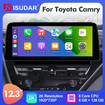 ISUDAR 12,3-Дюймовый Автомобильный Радиоприемник Android 12 Для Toyota Camry 2021- GPS Автоматический Мультимедийный Стереоплеер Carplay 4G Net Восьмиядерный 2 Din