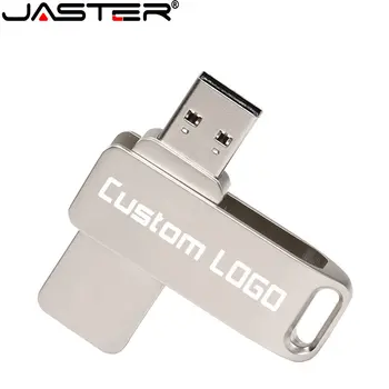 JASTER USB 2,0 флэш-накопитель 64 ГБ Модный Вращающийся Металлический флеш-накопитель 32 ГБ 16 ГБ Серебряный Бизнес-подарок USB-накопитель 8 ГБ Водонепроницаемый U-диск