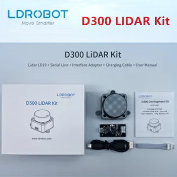 LDROBOT LD06 LD19 TOF лазерный радарный лидарный сканер 360 ° сканирования D300 Lidar kit поддерживает ROS1 и ROS2 для внутренних и наружных работ